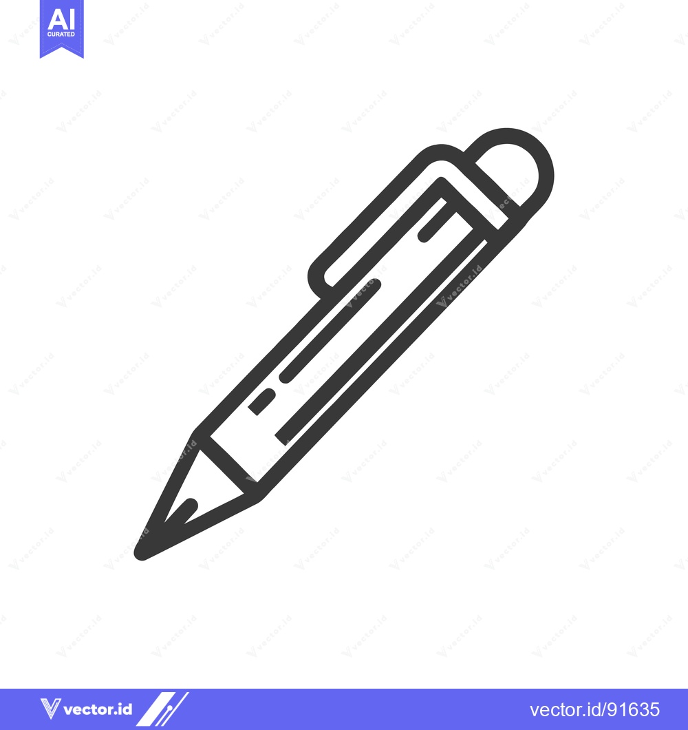 Premium Vector of Minimalist Pen Icon: Bold Outline Design on White Background