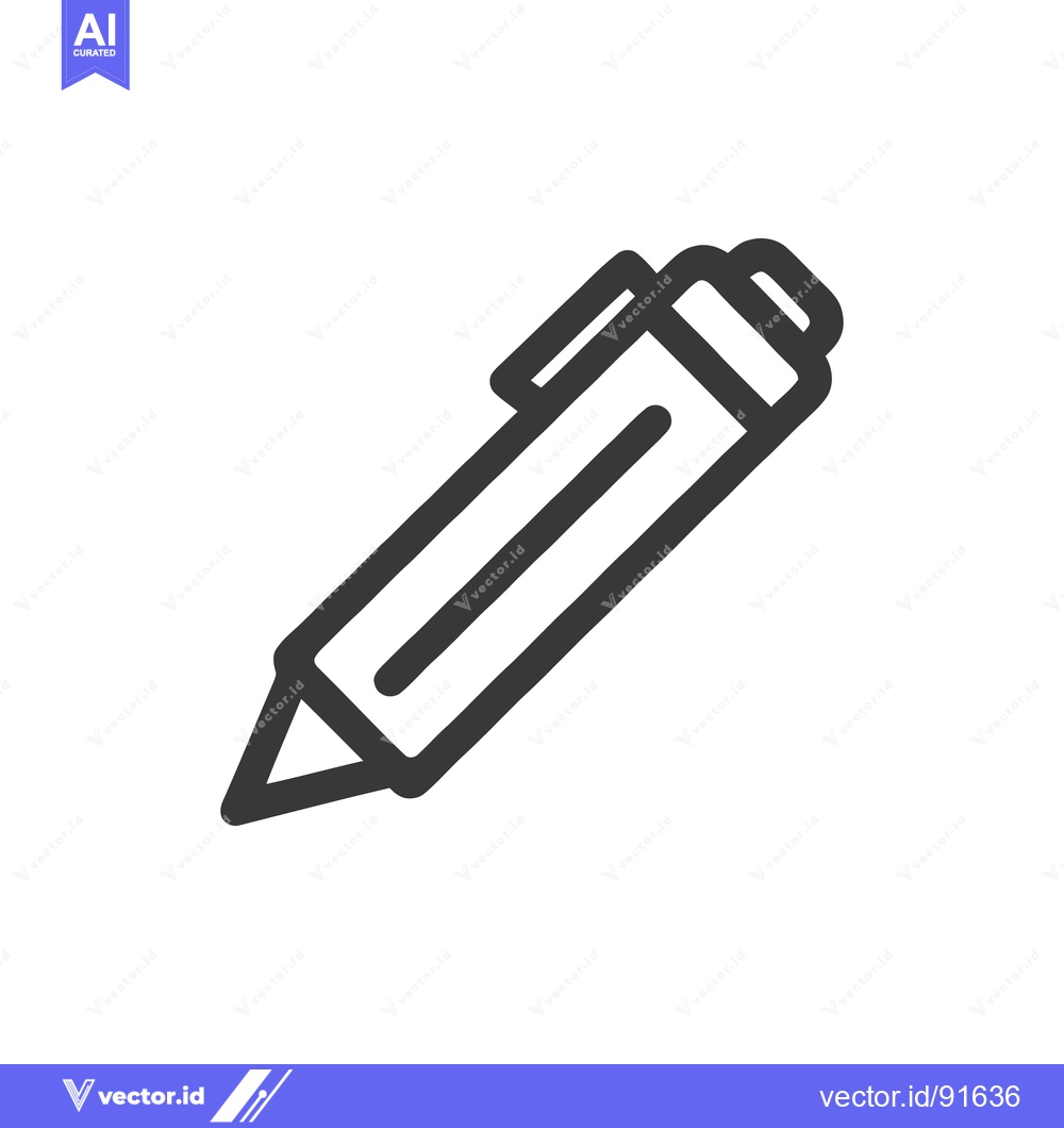 Premium Vector of Minimalist Pen Icon: Bold Outline, Clean Design, Writing Tool Symbol