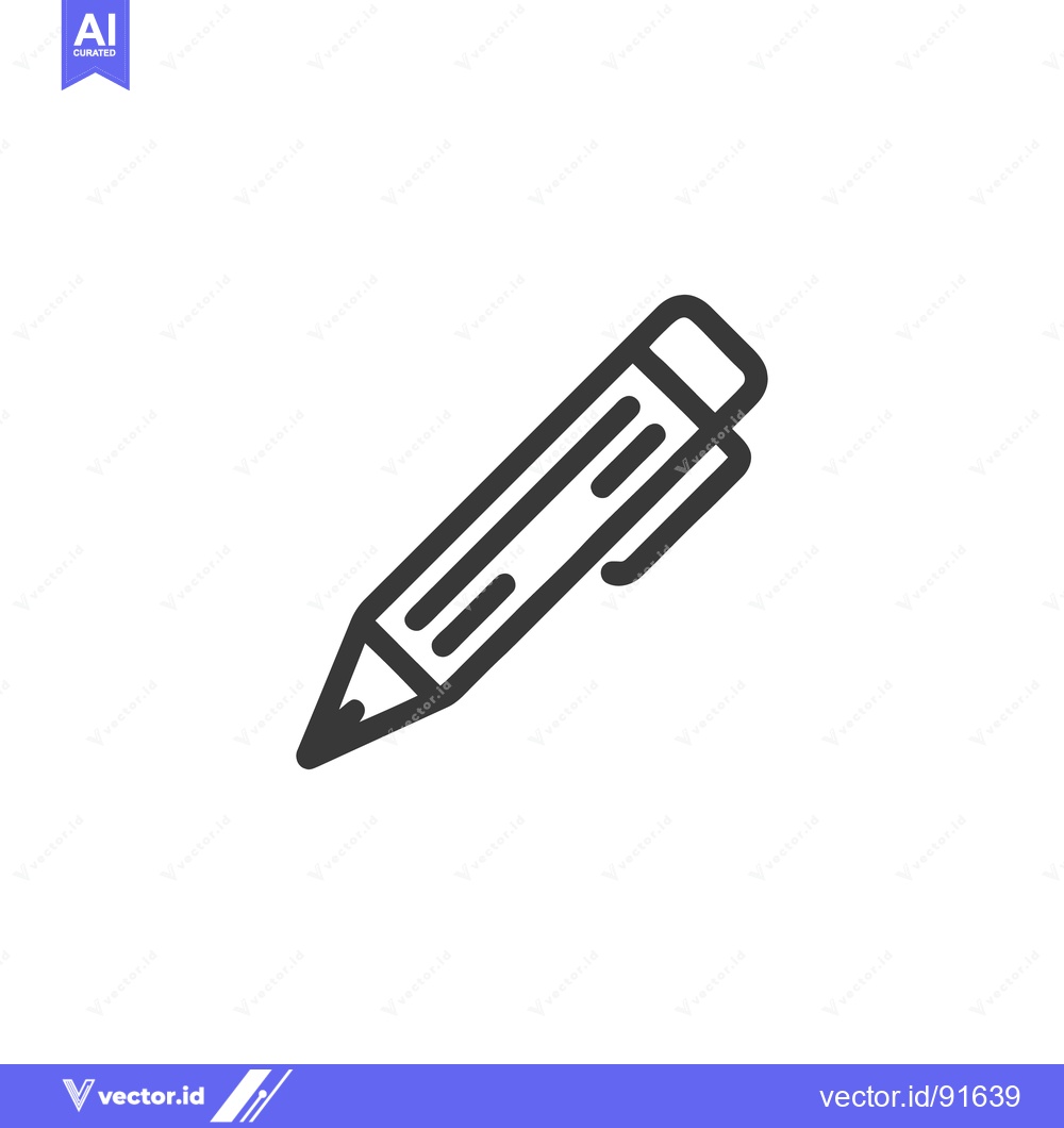 Premium Vector dari Minimalist Pencil Icon: Dark Gray Outline on White Background