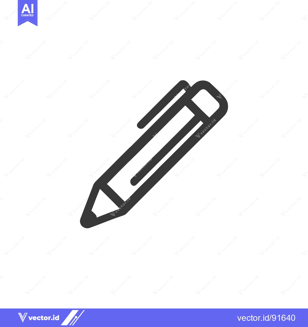 Premium Vector dari Minimalist Pencil Icon: Simple, Clean Design on White Background