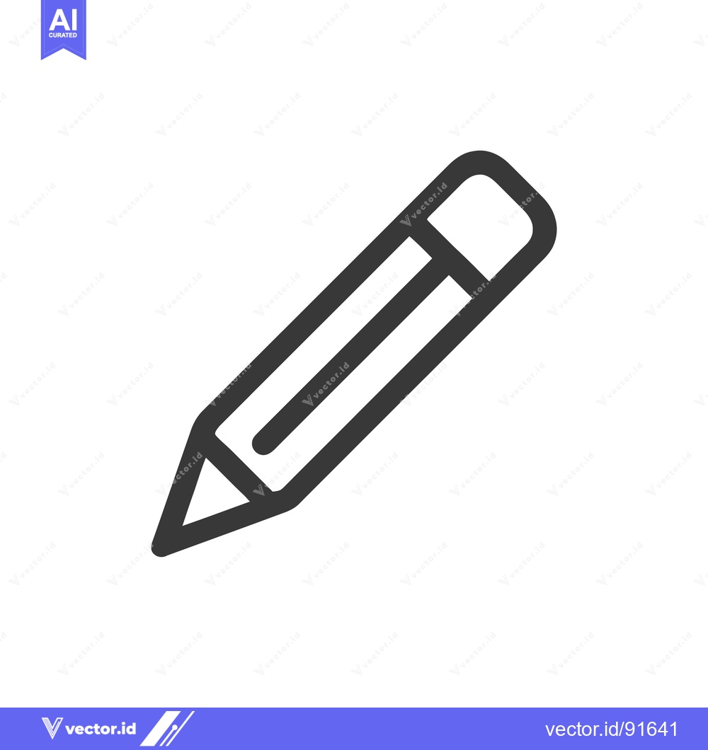 Premium Vector dari Minimalist Pencil Icon: Dark Gray Outline on White Background