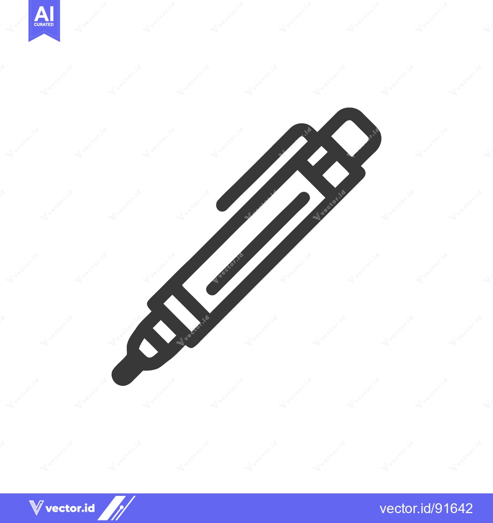 Premium Vector dari Minimalist Black Outline Icon of a Pen on White Background