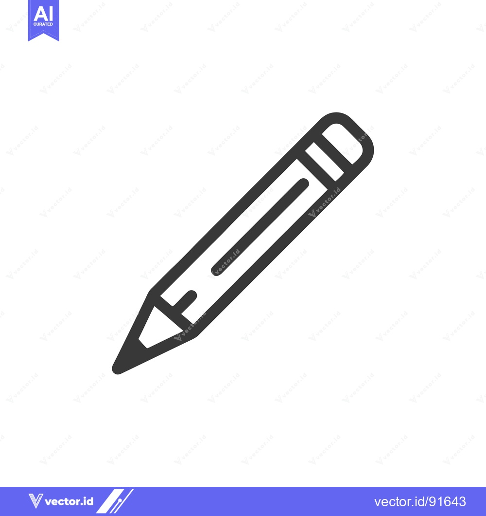 Premium Vector of Minimalist Pencil Icon: Clean Line Art on White Background