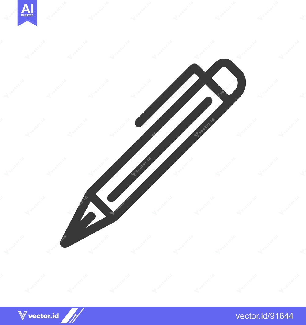 Premium Vector of Minimalist Black Line Art: Sleek Pen Icon on White Background