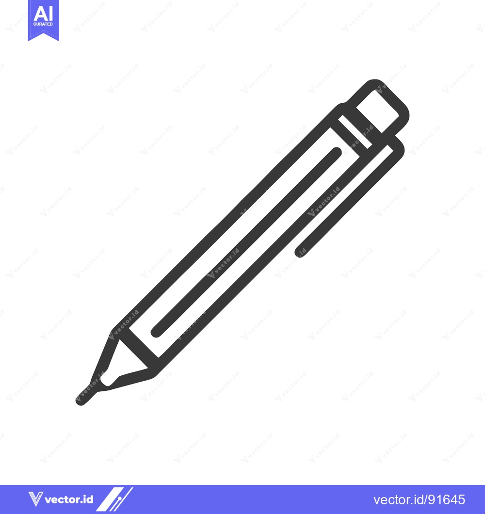 Premium Vector of Minimalist Black Outline Illustration of a Mechanical Pencil on White