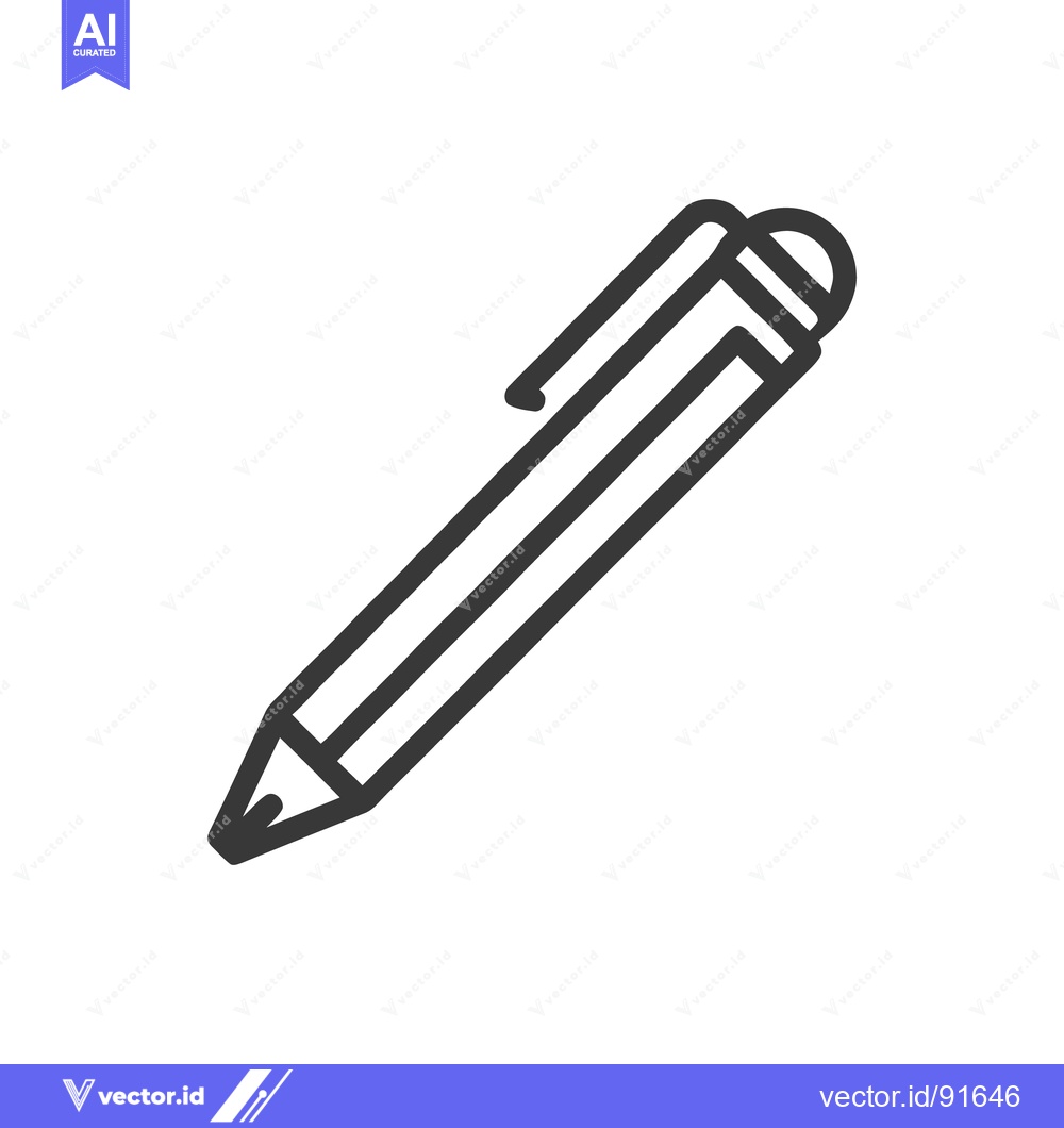 Premium Vector of Minimalist Pen Icon: Sleek Design for Writing and Creativity