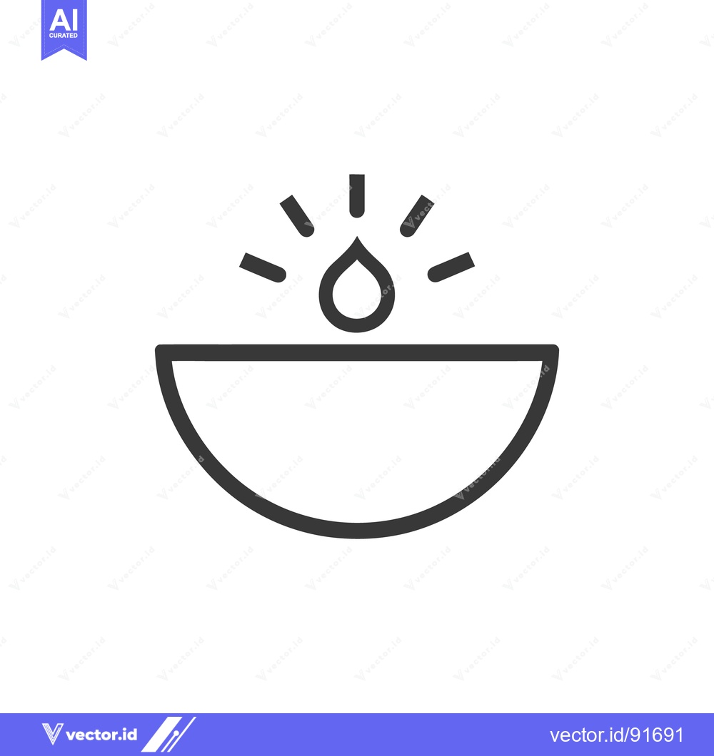 Premium Vector of A stylized illustration of a glowing water droplet above a bowl