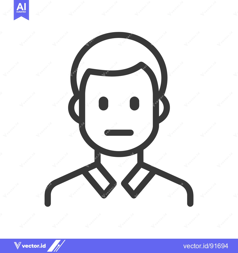 Premium Vector dari A simple outlined portrait depicting the head and shoulders of a perso