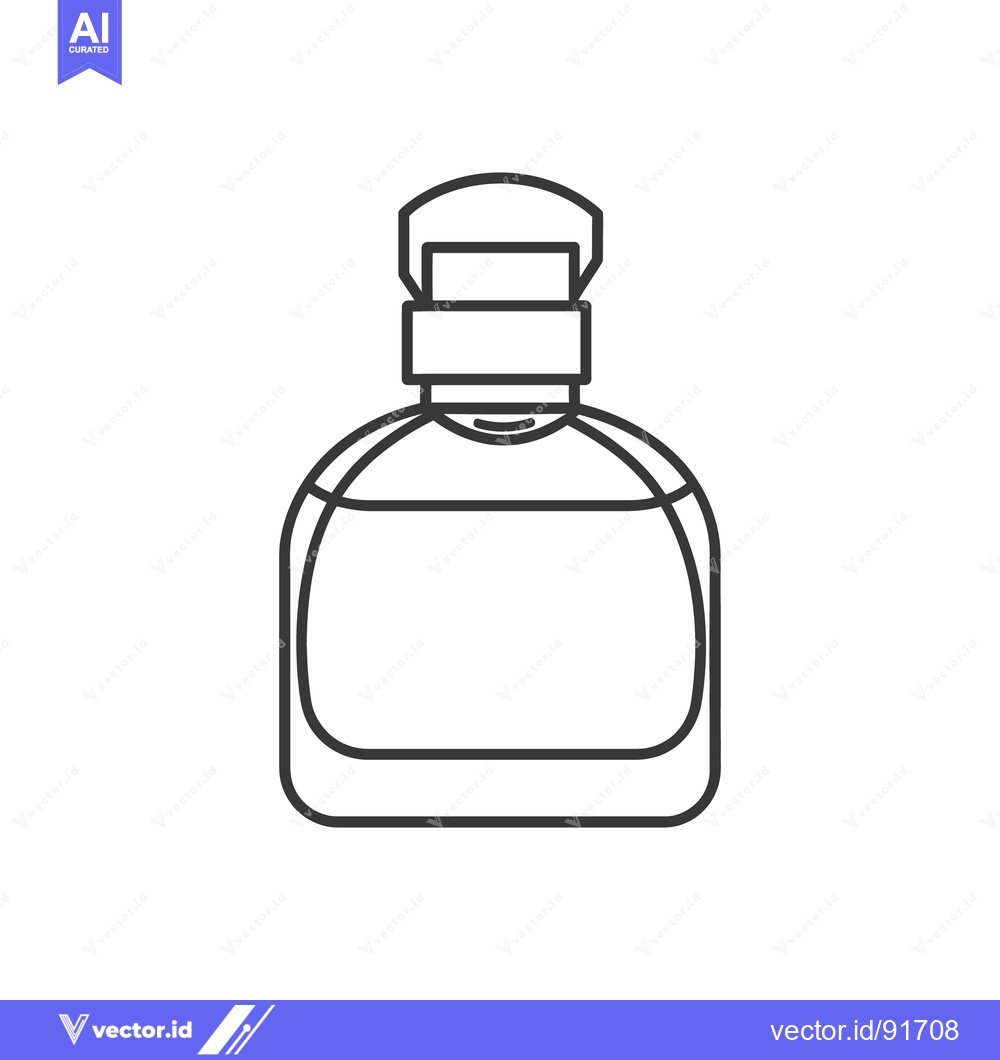 Premium Vector of An illustrated line drawing of a perfume or cologne bottle