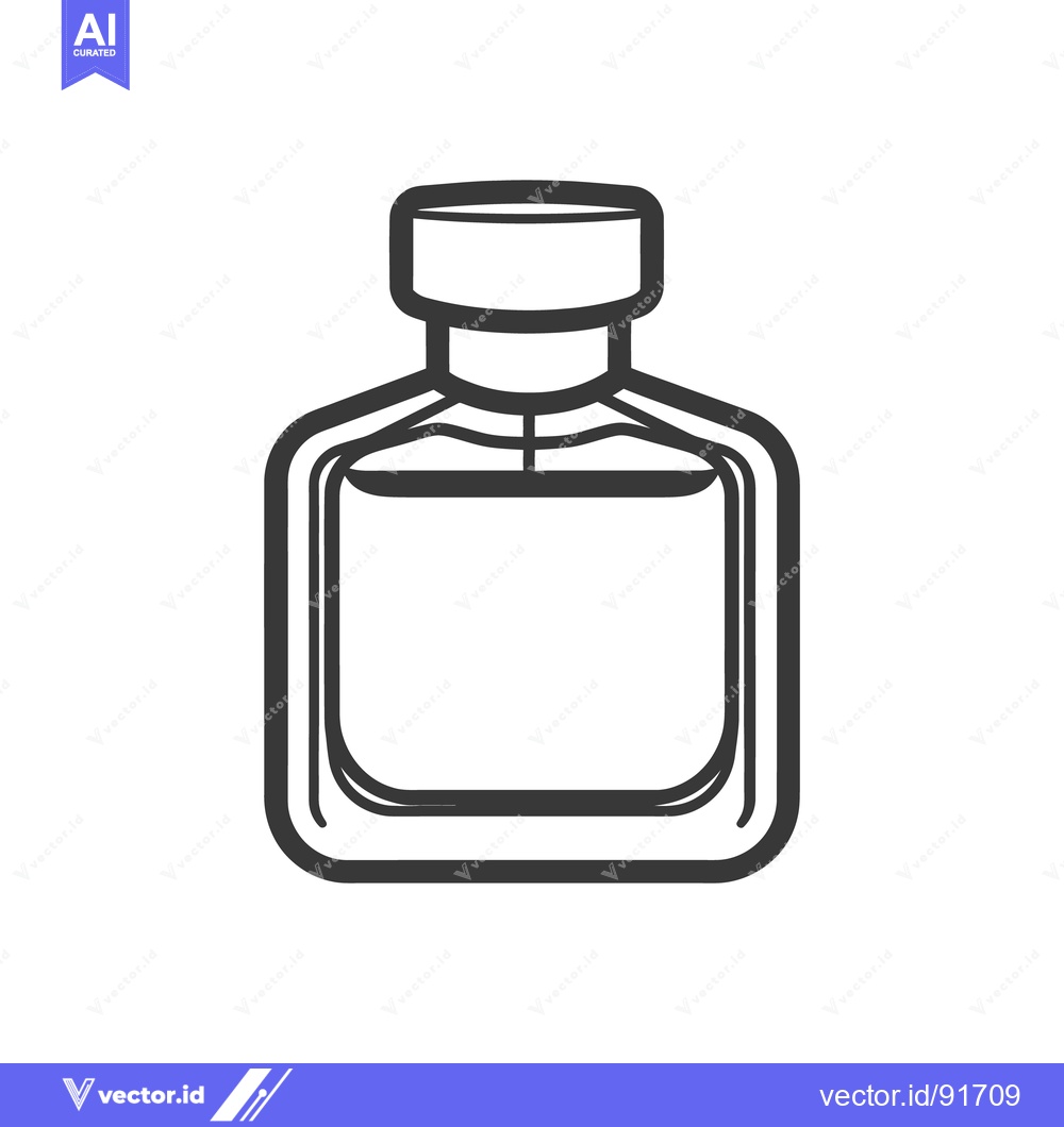 Premium Vector dari A minimalist black and white illustration of perfume bottle
