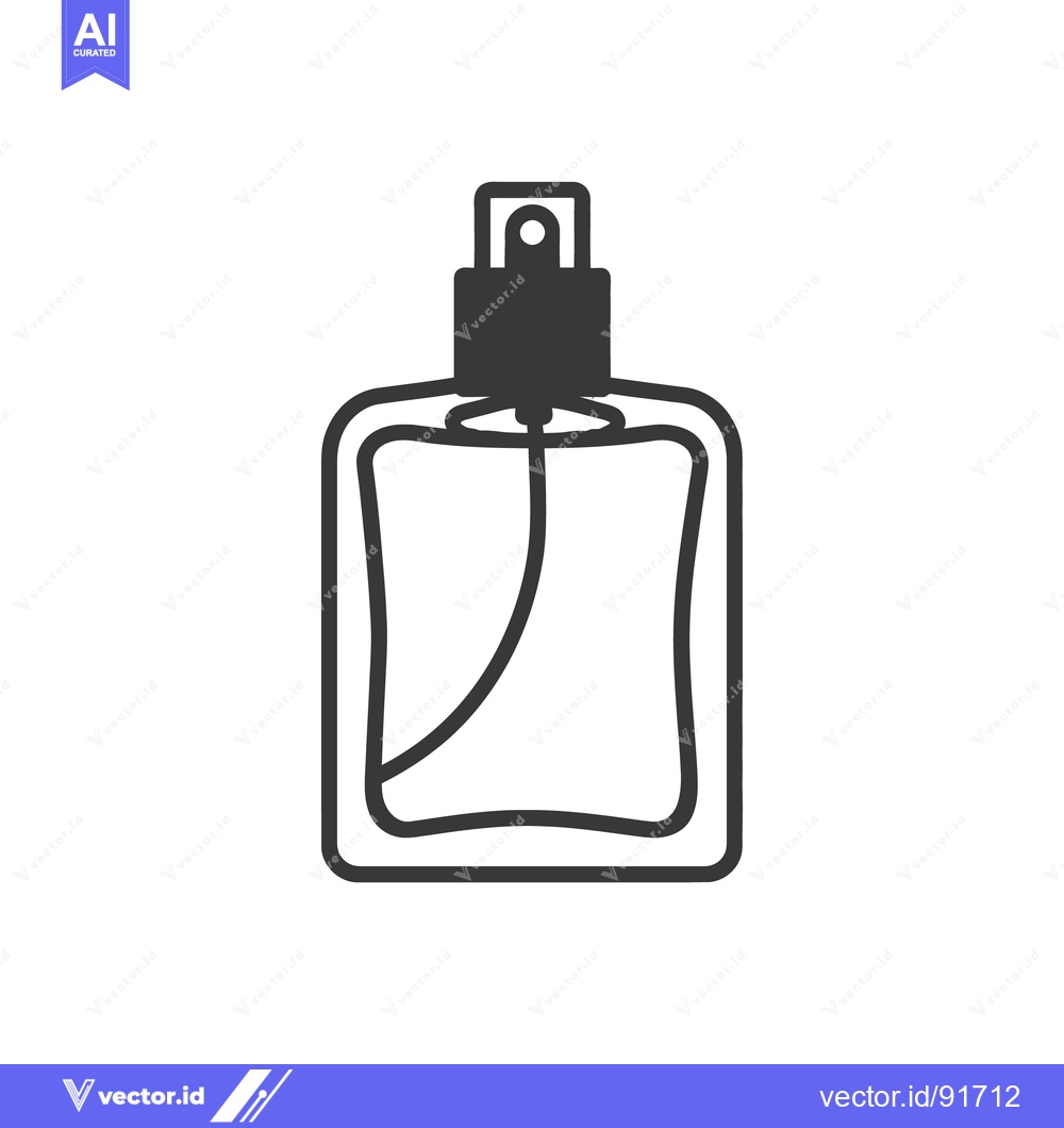 Premium Vector of Simple illustration of a clear glass perfume bottle with atomizer