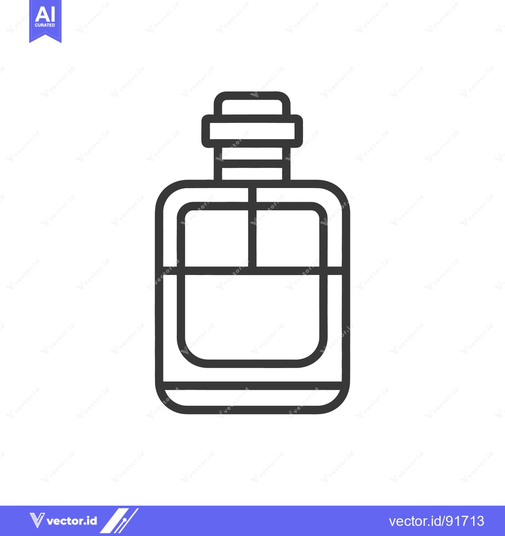 Premium Vector of An illustrated outline of a rectangular perfume bottle on white
