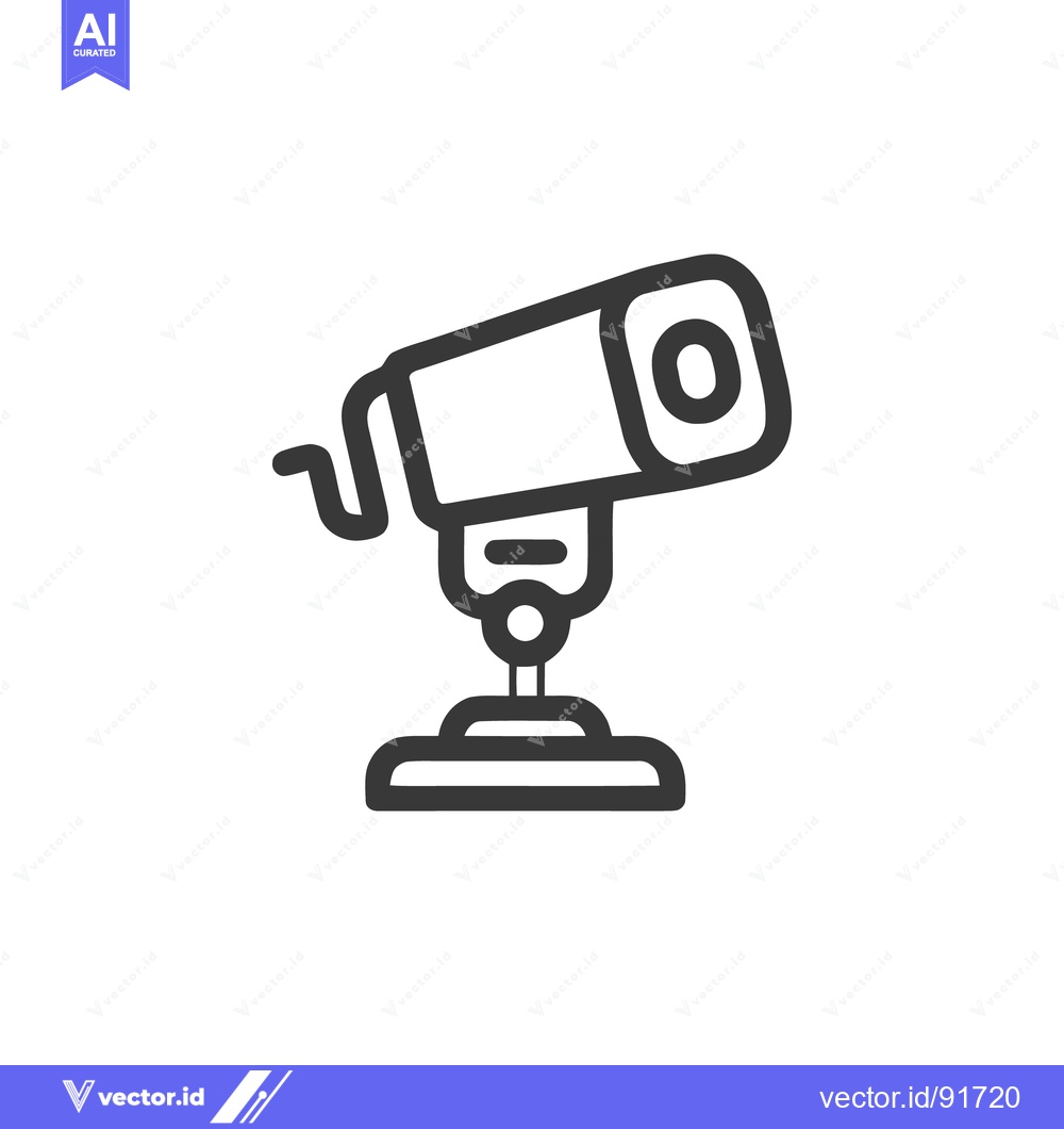 Premium Vector dari Security Camera Icon: Modern Surveillance System in Bold Outline Style