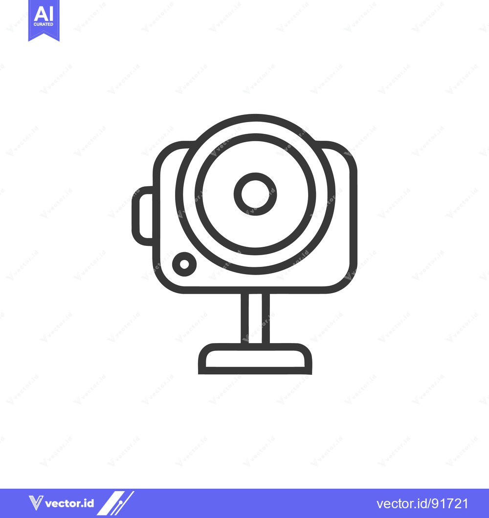 Premium Vector of Modern Action Camera Icon: Minimalist Line Art Design on White Backgro