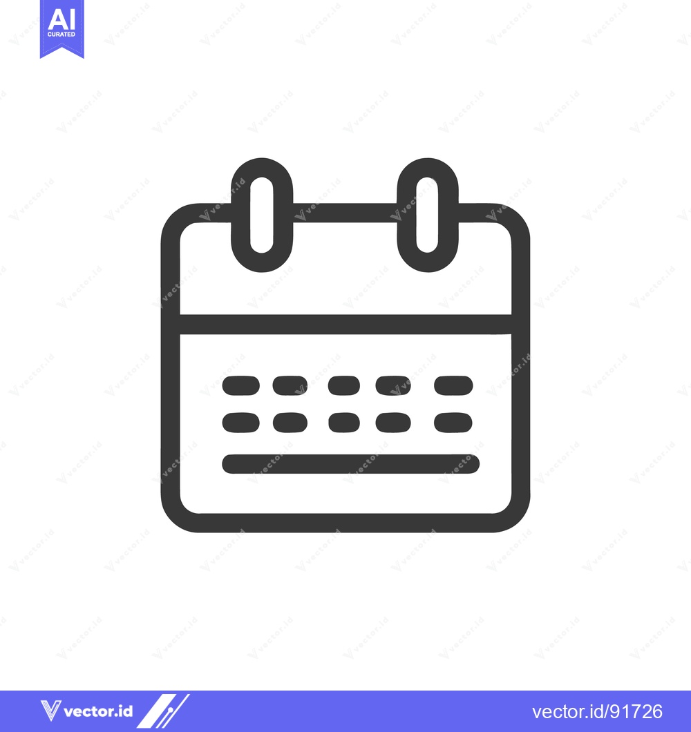 Premium Vector of Minimalist Calendar Icon: Schedule, Date, and Time Management Symbol