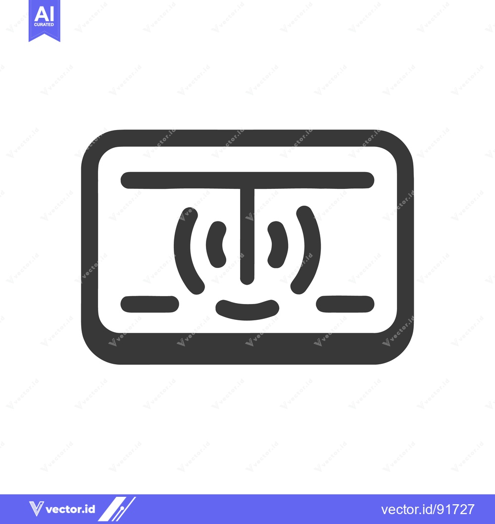 Premium Vector dari Minimalist Icon of a Smart TV with Wireless Connection Signals