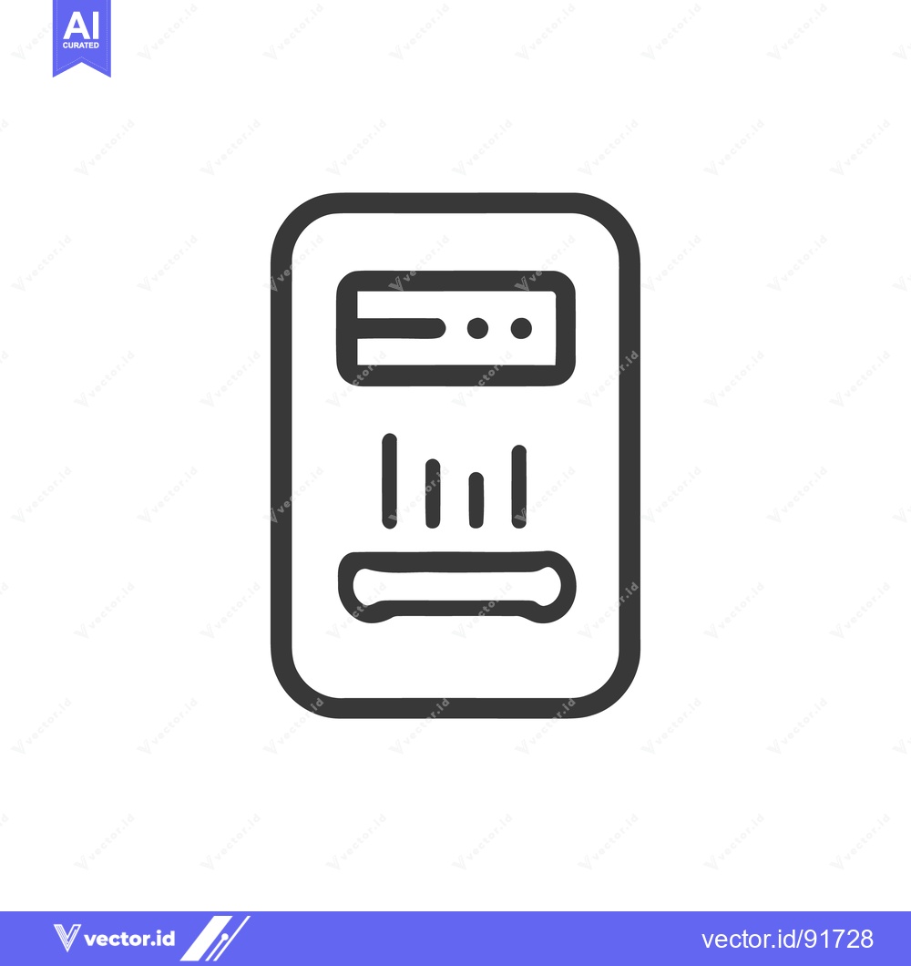 Premium Vector dari Modern Smart Meter Icon with Display and Graph, Isolated on White Back