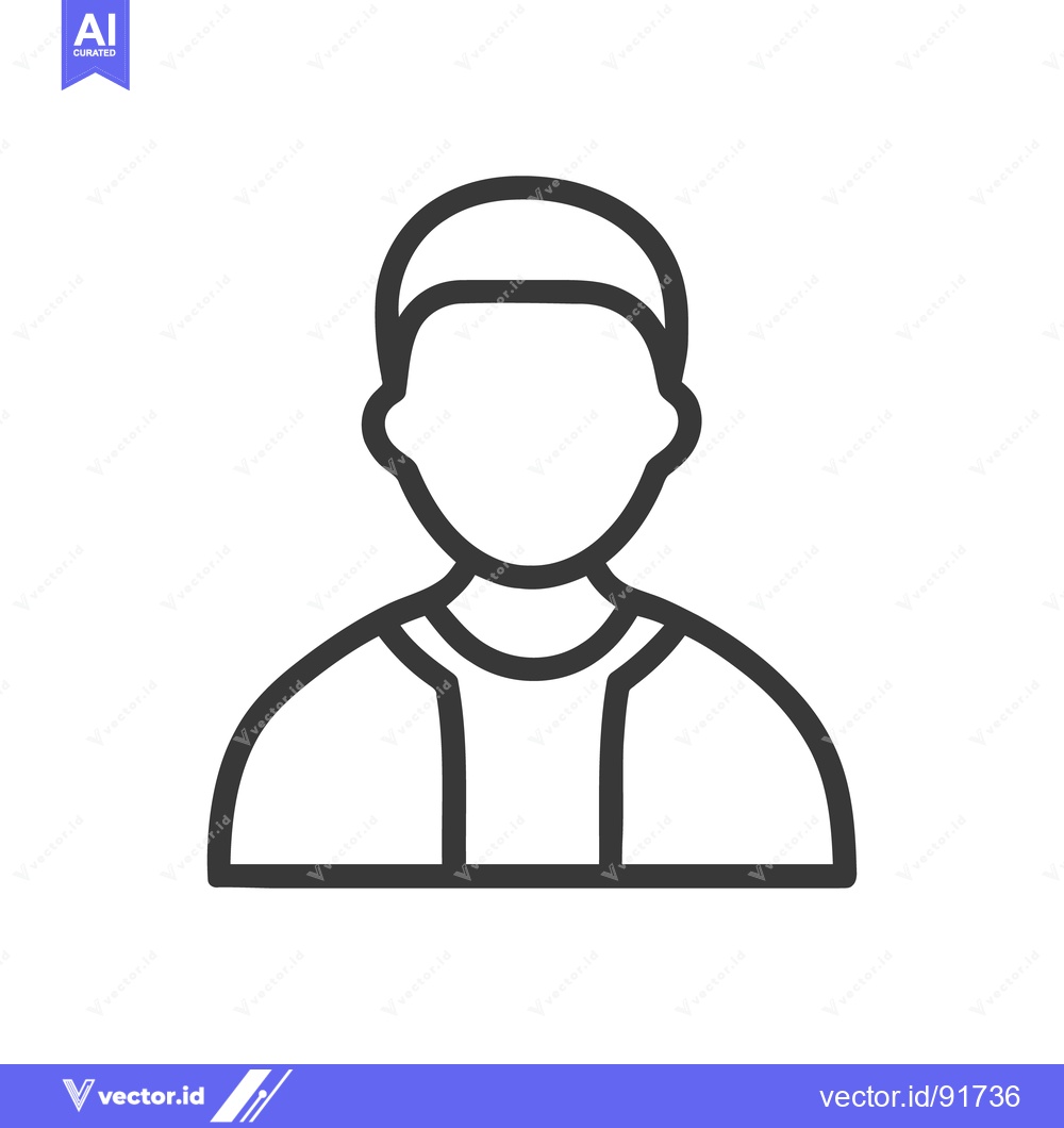 Premium Vector of Faceless Person Icon: Minimalist Line Art, Modern Design, Isolated on