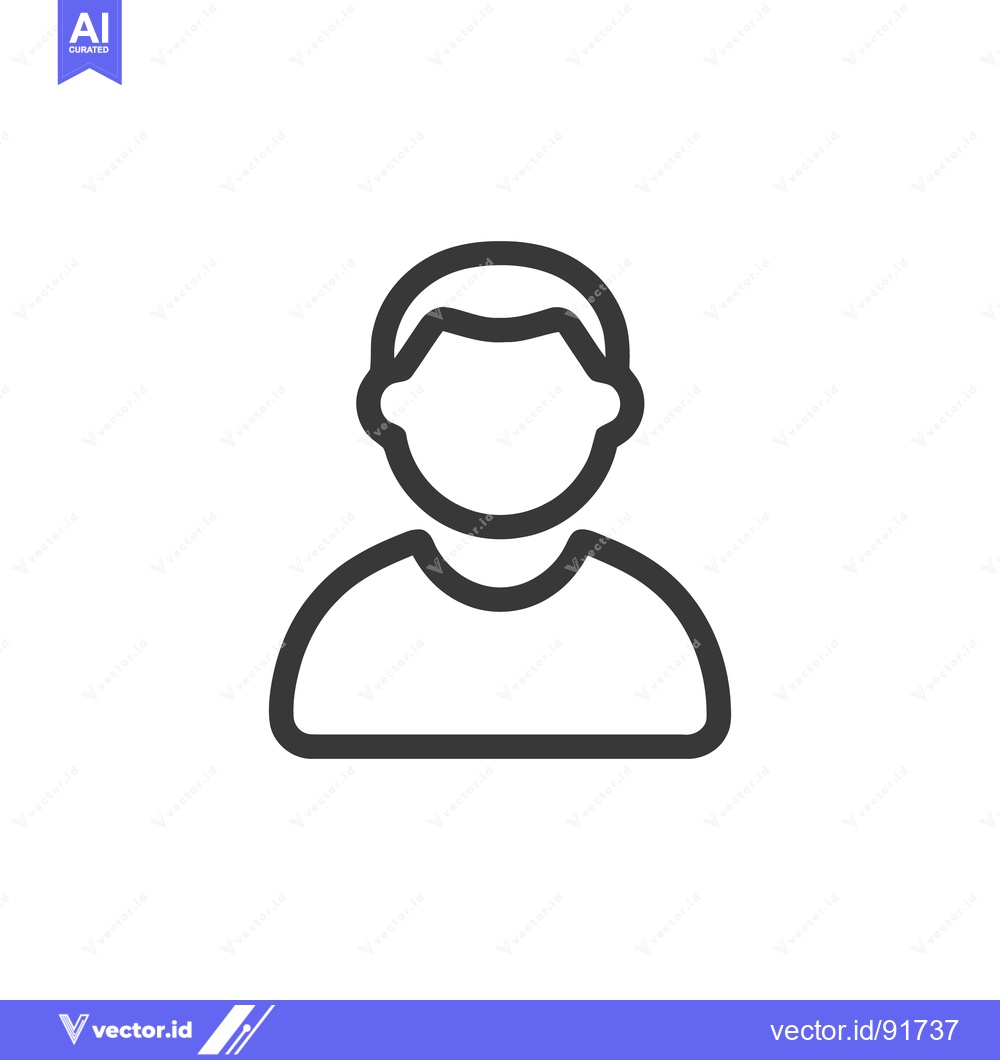 Premium Vector dari Minimalist Man Icon: Simple Outline of a Person's Silhouette