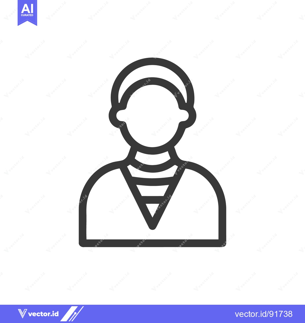 Premium Vector of Minimalist Person Icon: Simple Outline of a Figure with Distinctive Co