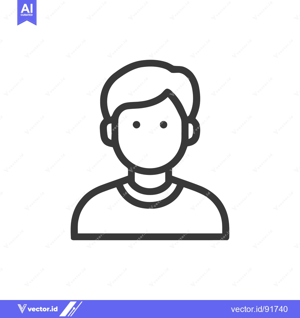 Premium Vector of Minimalist Person Icon: Simple Black Line Art on White Background
