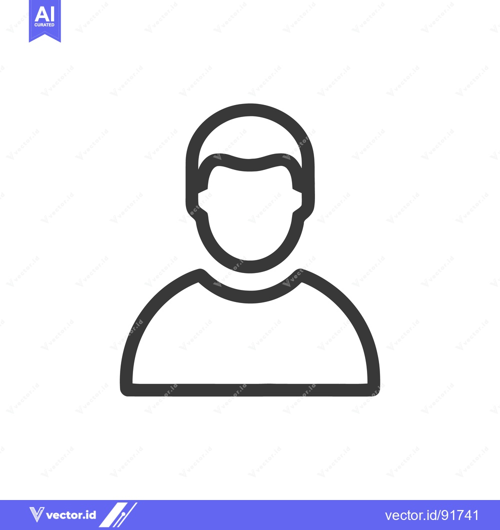 Premium Vector of Minimalist Person Icon: Simple Outline of a Man's Silhouette on White