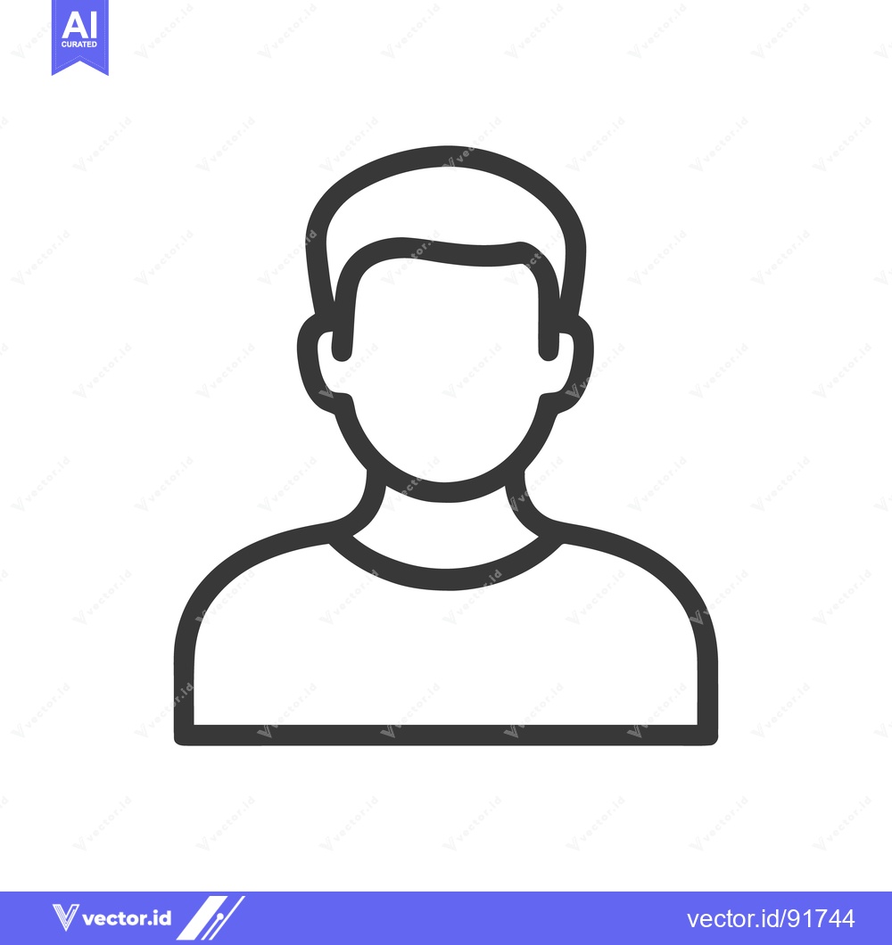 Premium Vector dari Minimalist Man Avatar Icon: Faceless Person Outline on White Backgroun