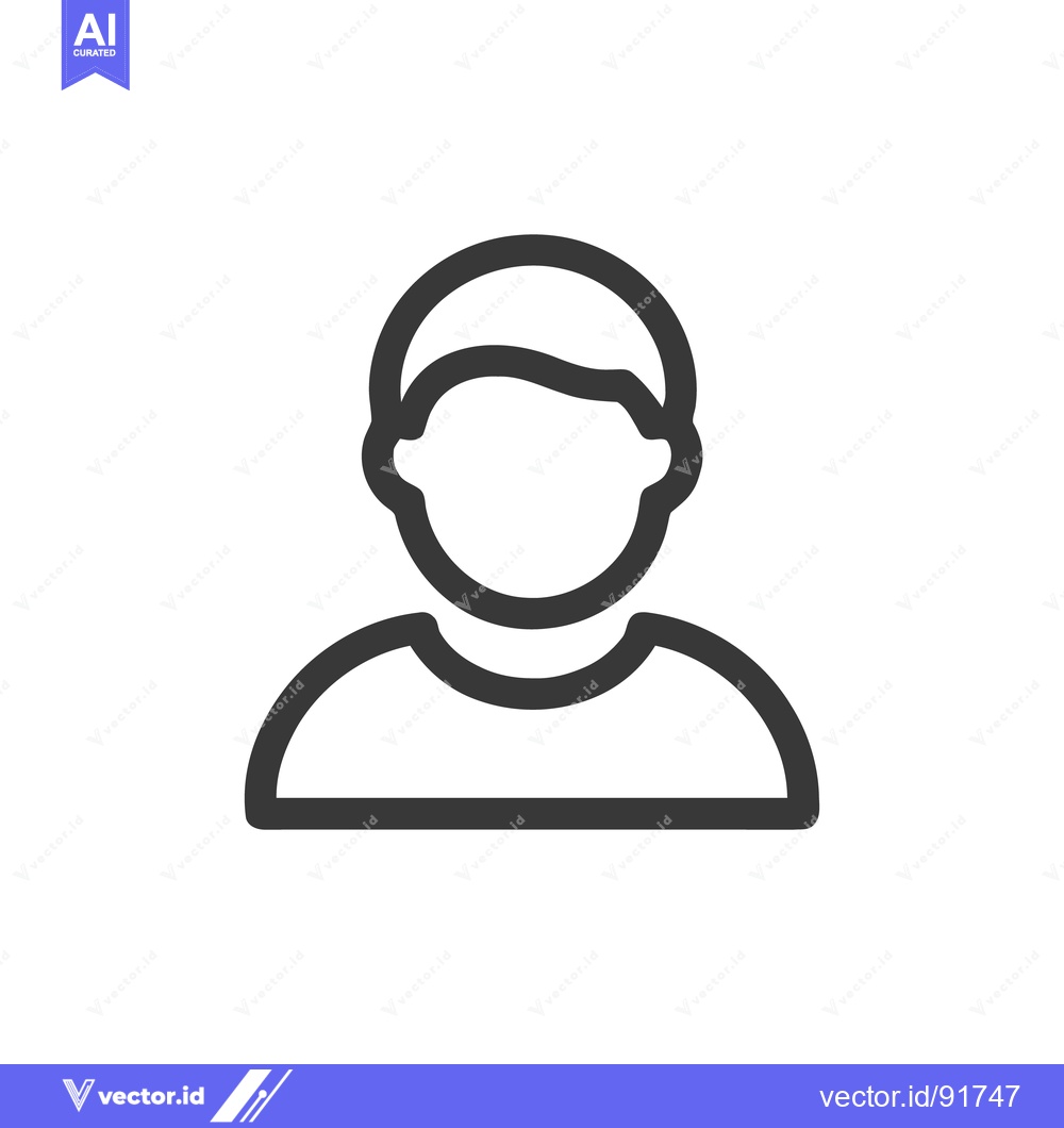 Premium Vector of Minimalist Person Icon: Simple Outline of a Man's Silhouette on White