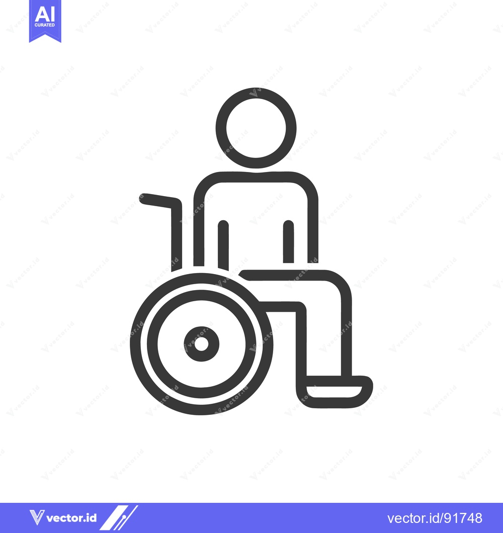 Premium Vector dari Wheelchair User Icon: Accessibility Symbol in Minimalist Line Art Styl