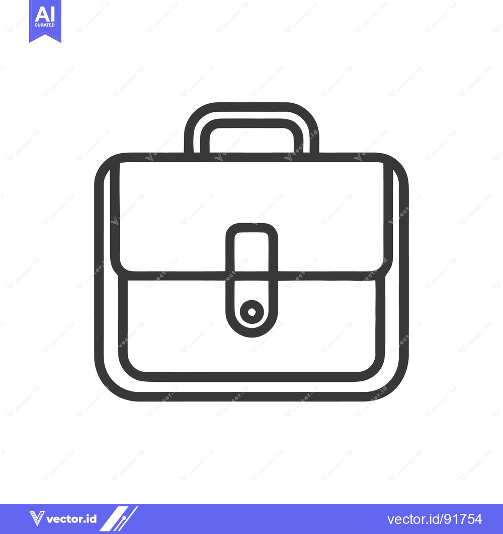 Premium Vector of Minimalist Briefcase Icon: Clean Line Art for Business Design