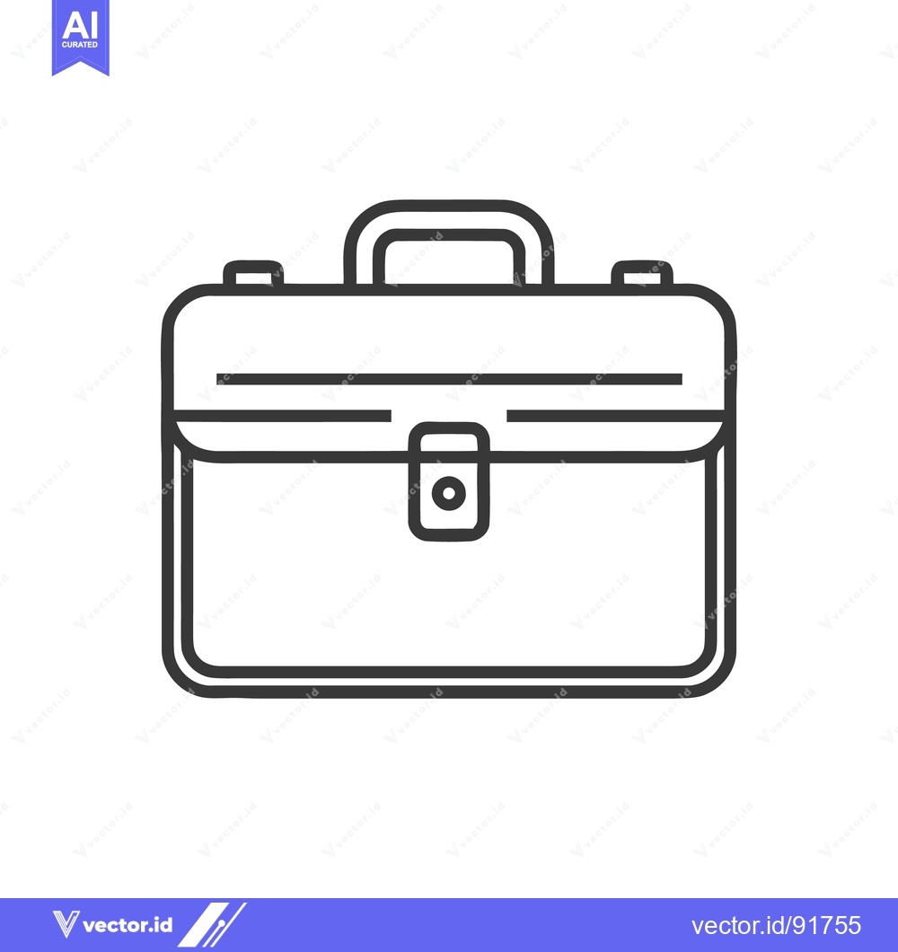 Premium Vector dari Minimalist Briefcase Icon: Clean Line Art for Business and Finance