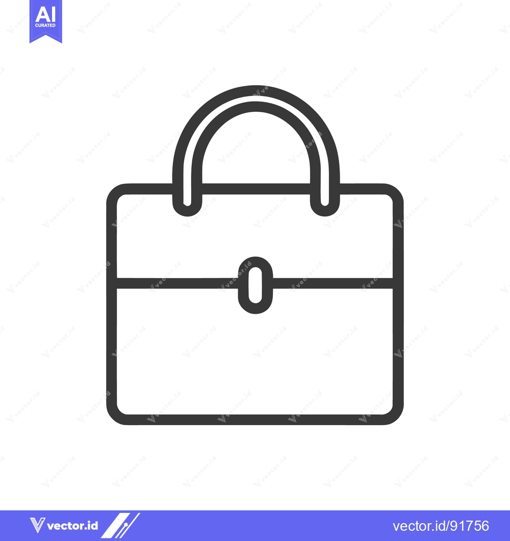 Premium Vector dari Minimalist Briefcase Icon: Clean Line Art, Business Symbolism, Modern