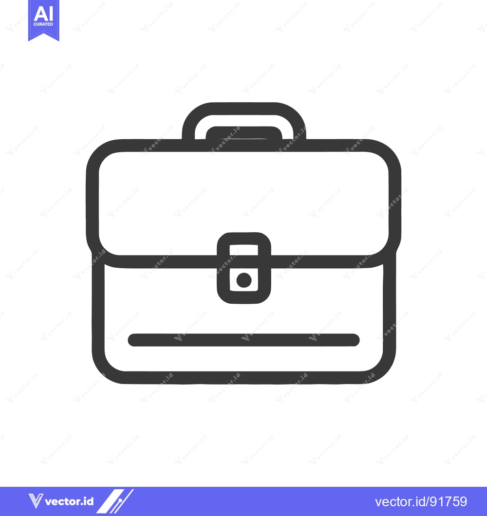 Premium Vector dari Minimalist Briefcase Icon: Bold Outline on White Background, Business