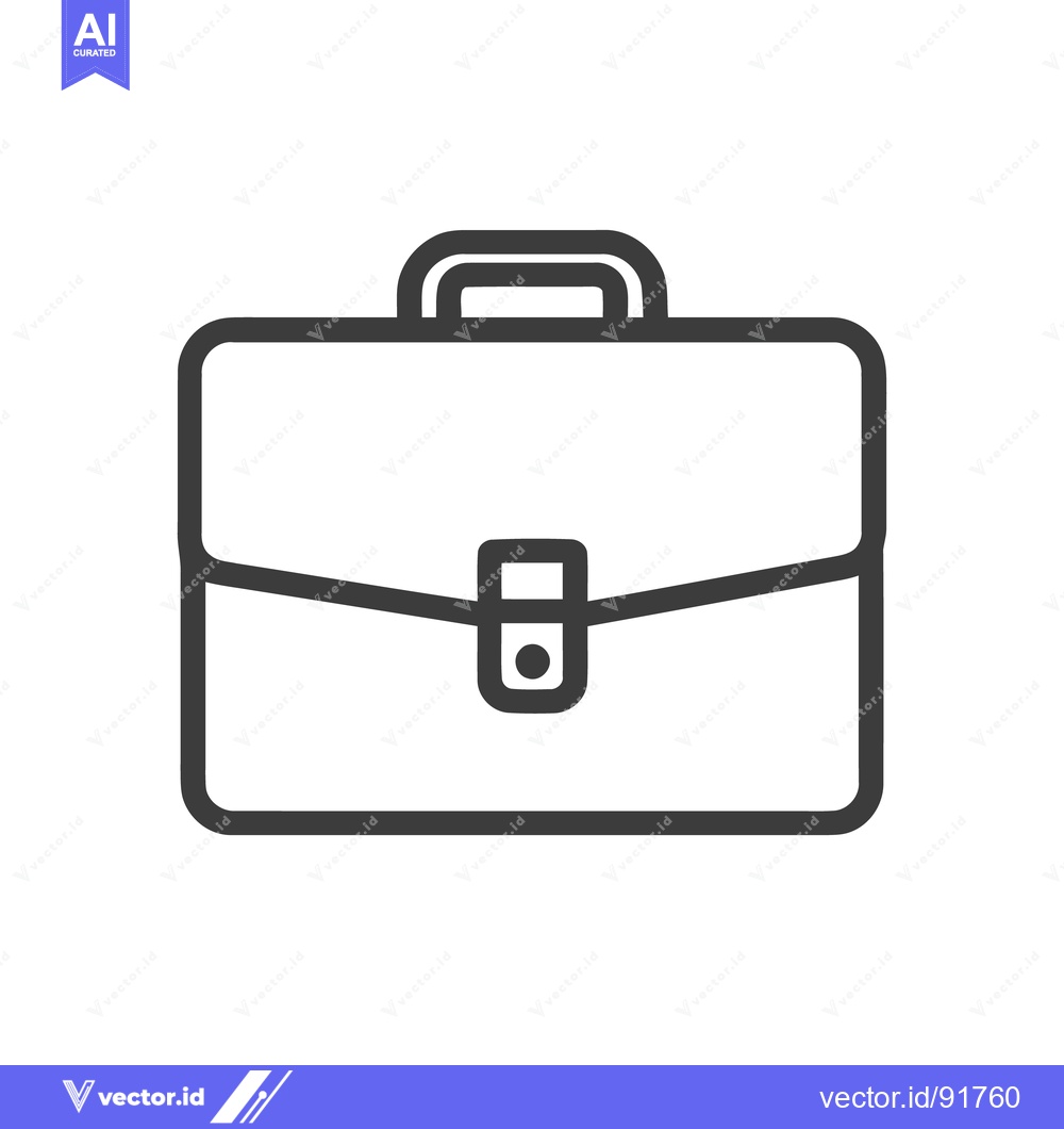 Premium Vector of Minimalist Briefcase Icon: Business, Professionalism, and Career Symbo