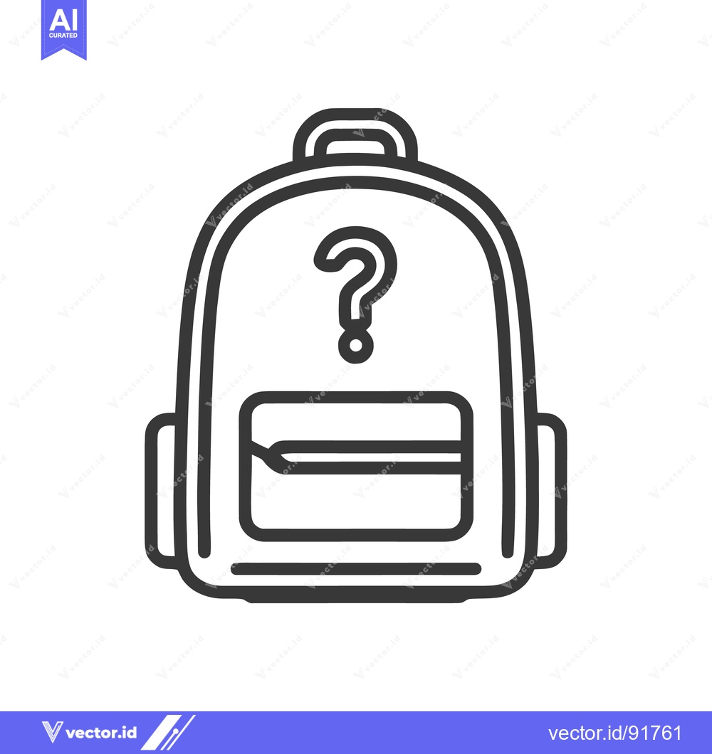 Premium Vector dari Question Mark Backpack Icon: Minimalist Design for Education and Trave