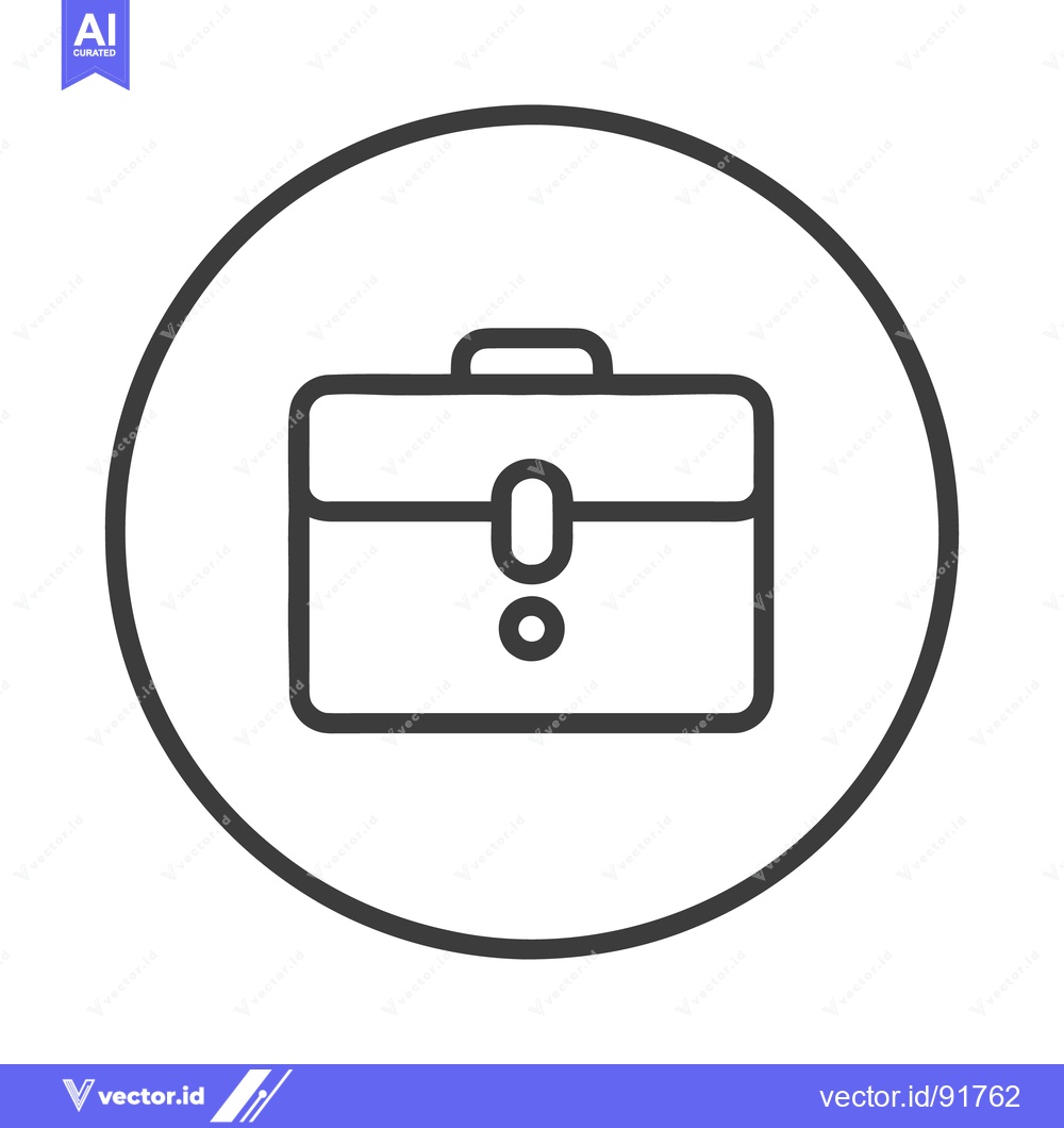 Premium Vector dari Minimalist Briefcase Icon in Circle, Business Symbol, Outline Style