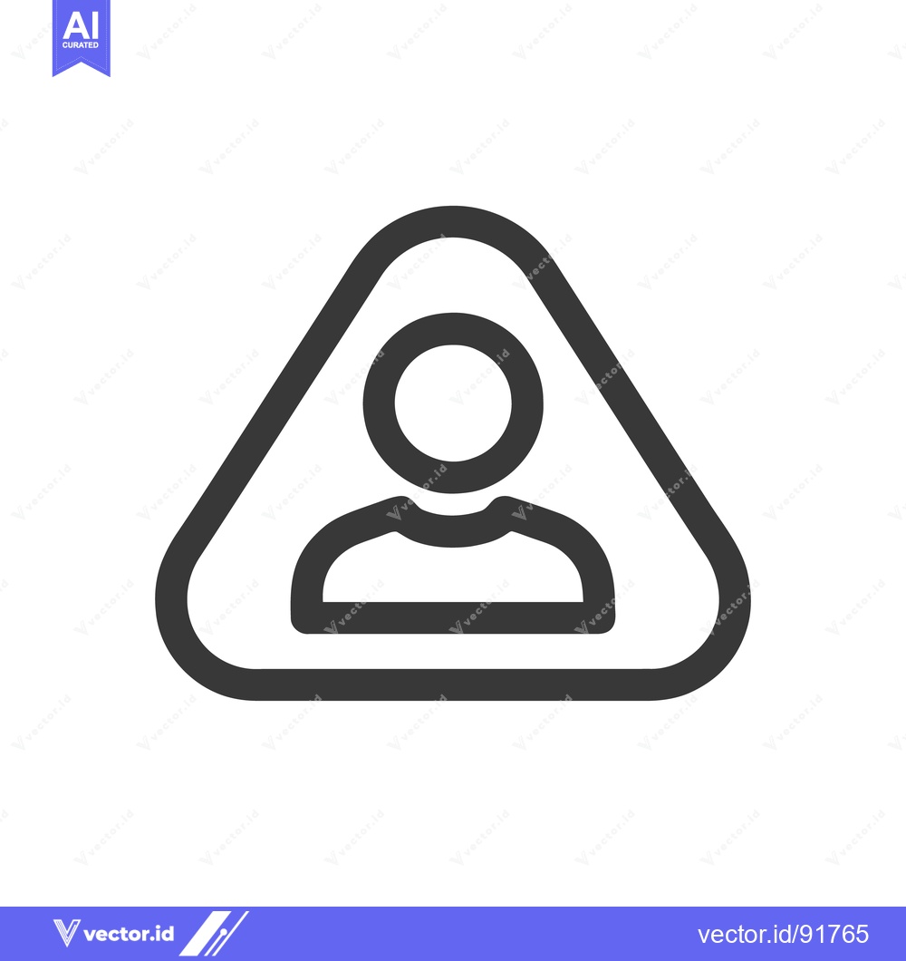 Premium Vector dari Person Icon in Triangle, Minimalist Design, Dark Gray Outline