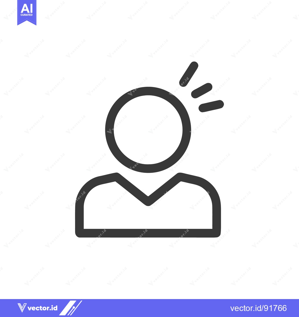 Premium Vector dari Idea Person Icon: Minimalist Design with Radiating Lines