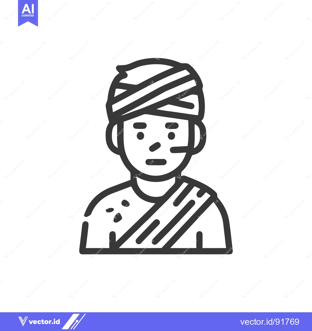 Premium Vector dari Toraja Man Icon: Traditional Headdress and Clothing, Sulawesi Culture
