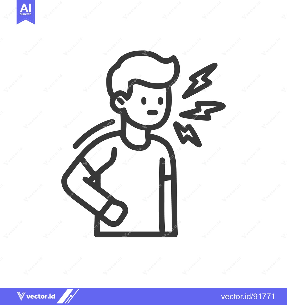 Premium Vector of Man with Sore Throat Icon, Painful Swallowing, Medical Condition Illus