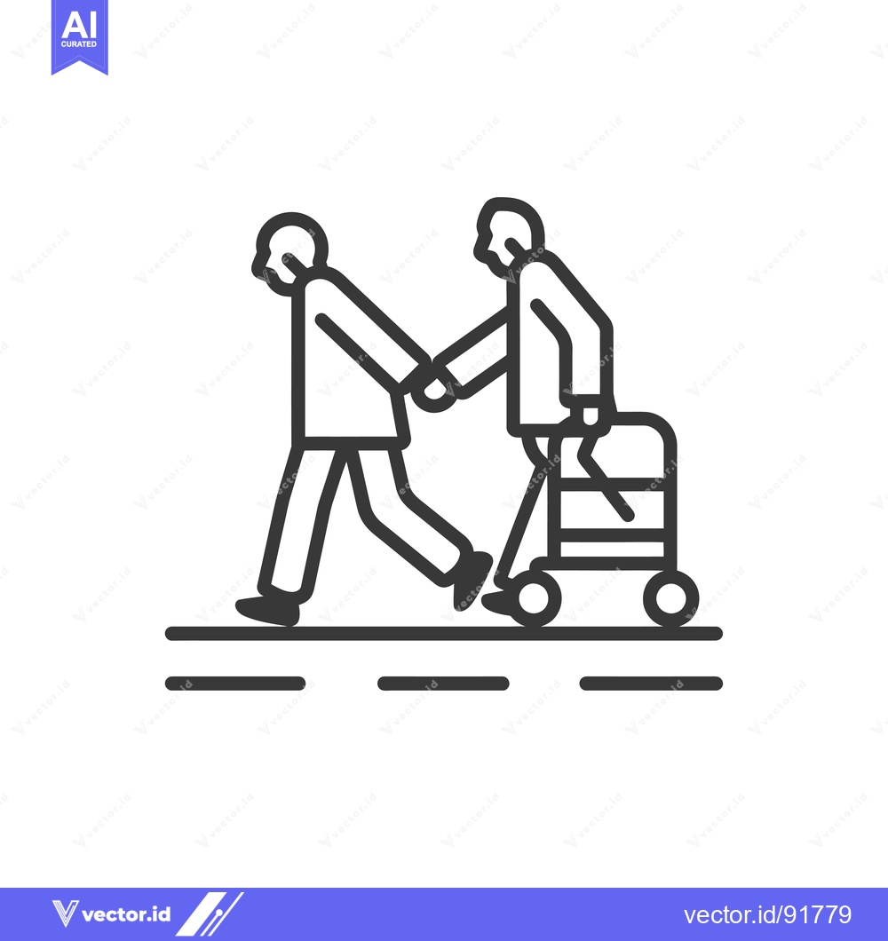 Premium Vector dari Person Assisting Elderly Person With Walker