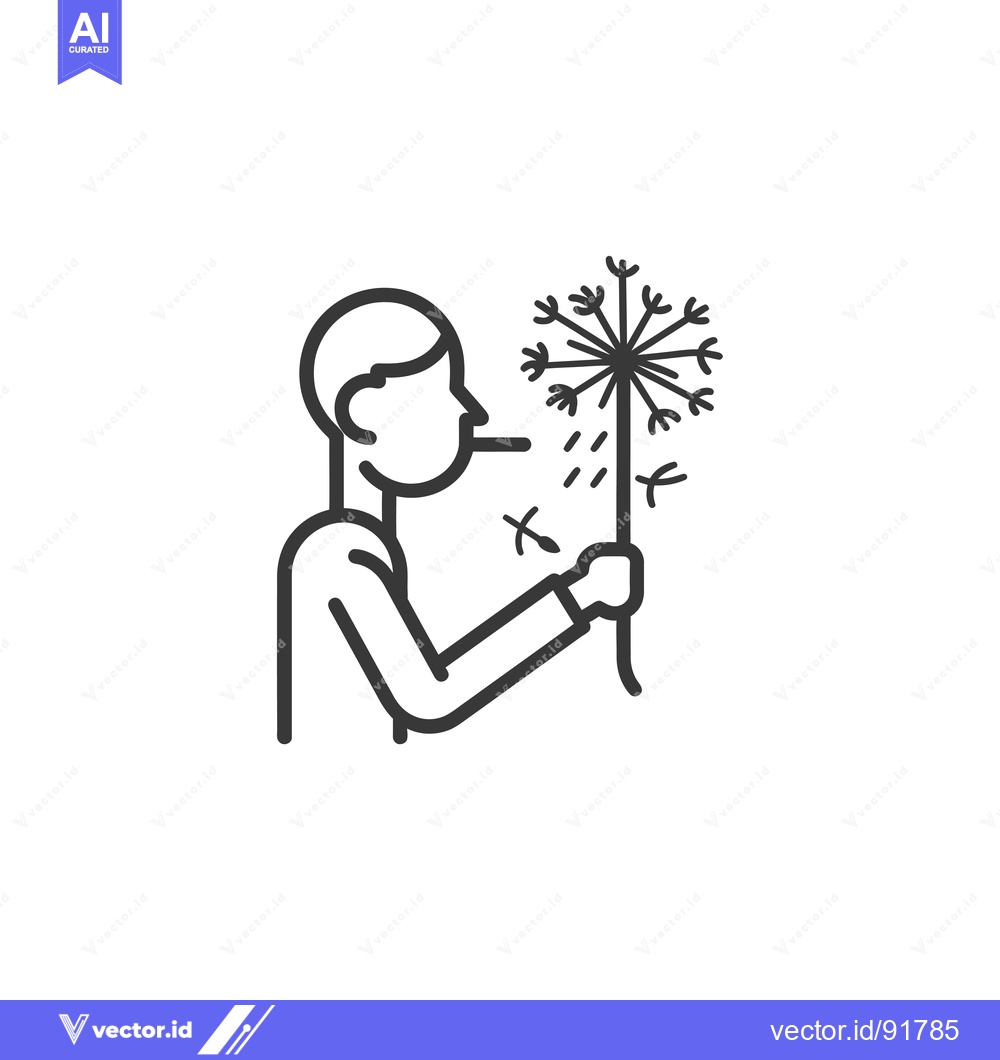 Premium Vector of Person blowing on dandelion seeds