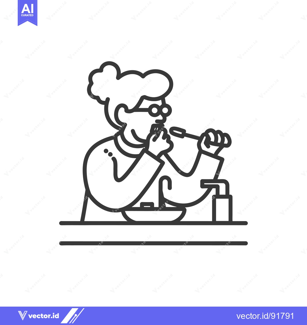 Premium Vector of Person Brushing Their Teeth with a Toothbrush in a Bathroom