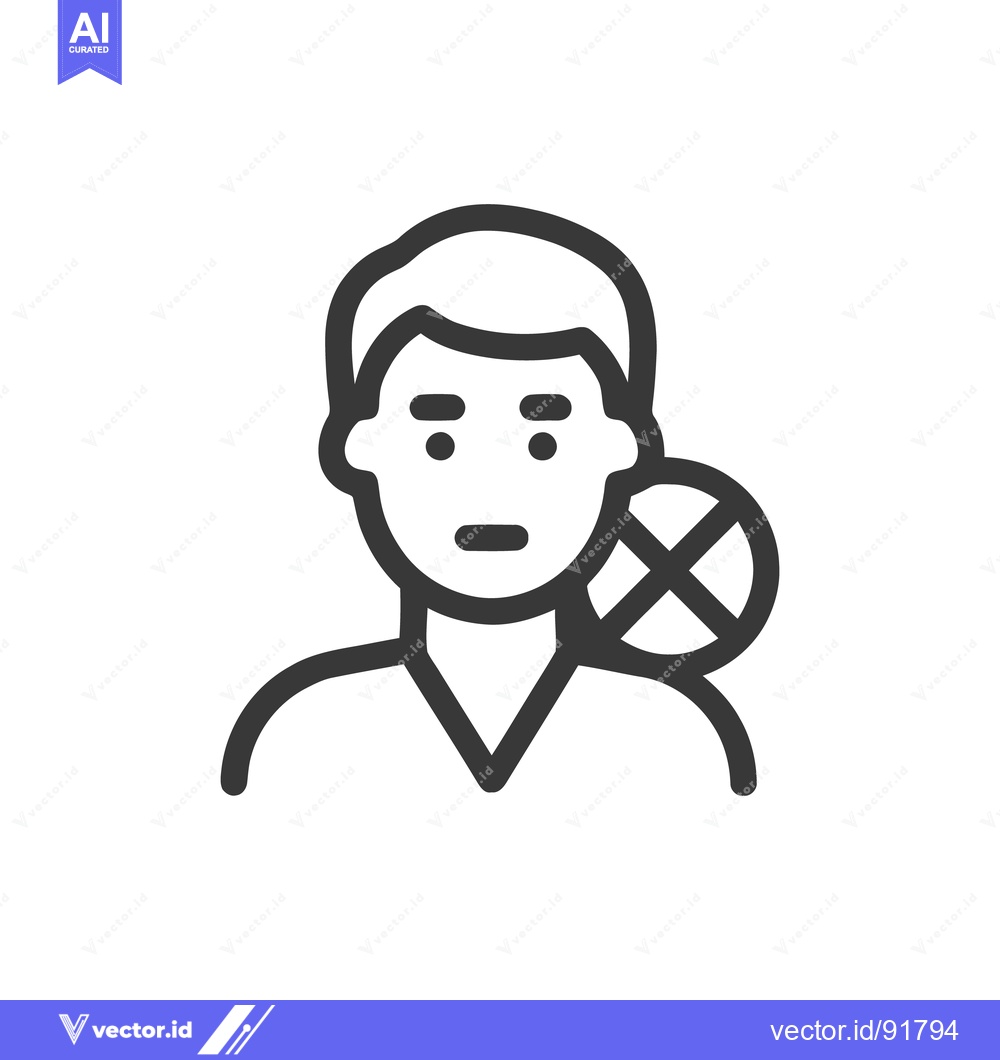 Premium Vector dari Person Icon with Prohibition Sign: Restriction, Access Denied, Blocked