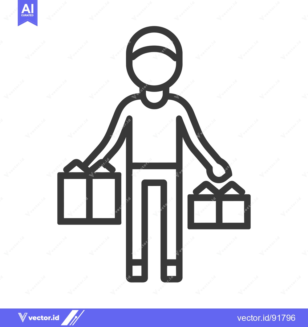 Premium Vector dari Person carrying two wrapped gift boxes