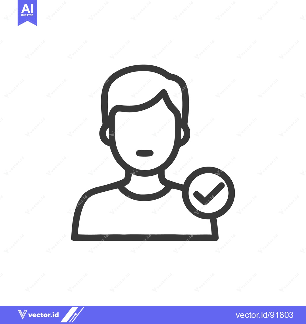 Premium Vector dari Approved User Profile Icon with Checkmark, Minimalist Design