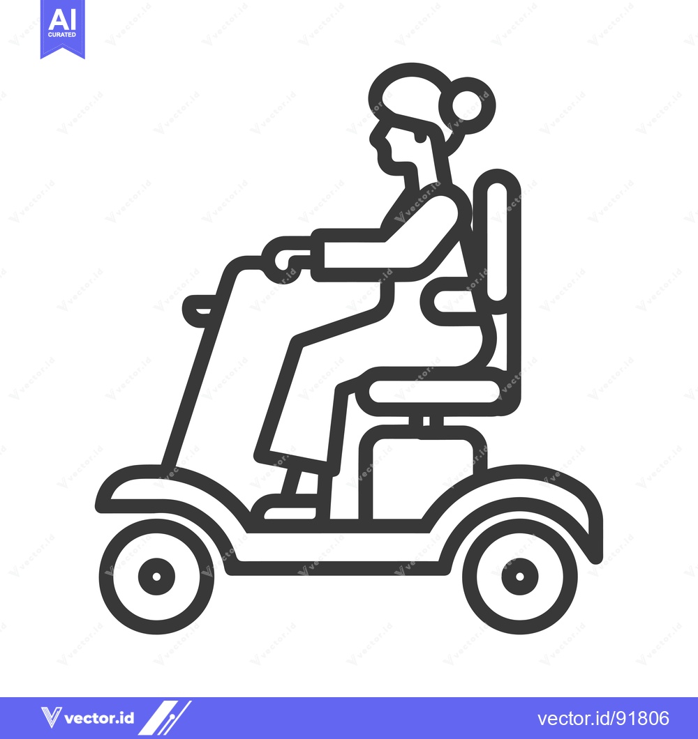 Premium Vector dari Person Driving a Mobility Scooter