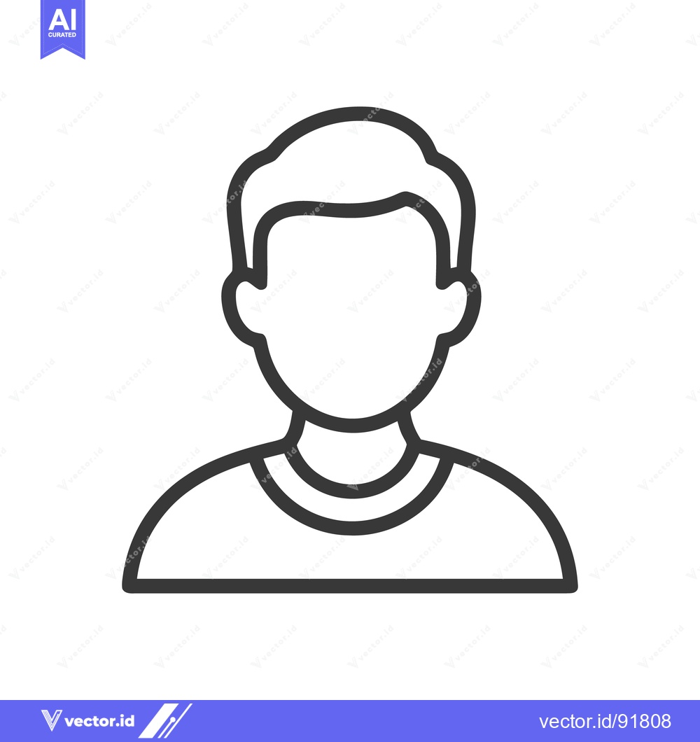 Premium Vector dari Minimalist Man Icon: Faceless Figure with Simple Outline Design
