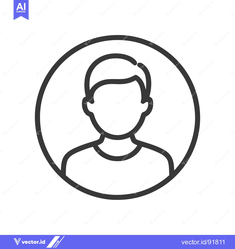 Premium Vector of Minimalist Profile Icon: Faceless Person in Circle Outline