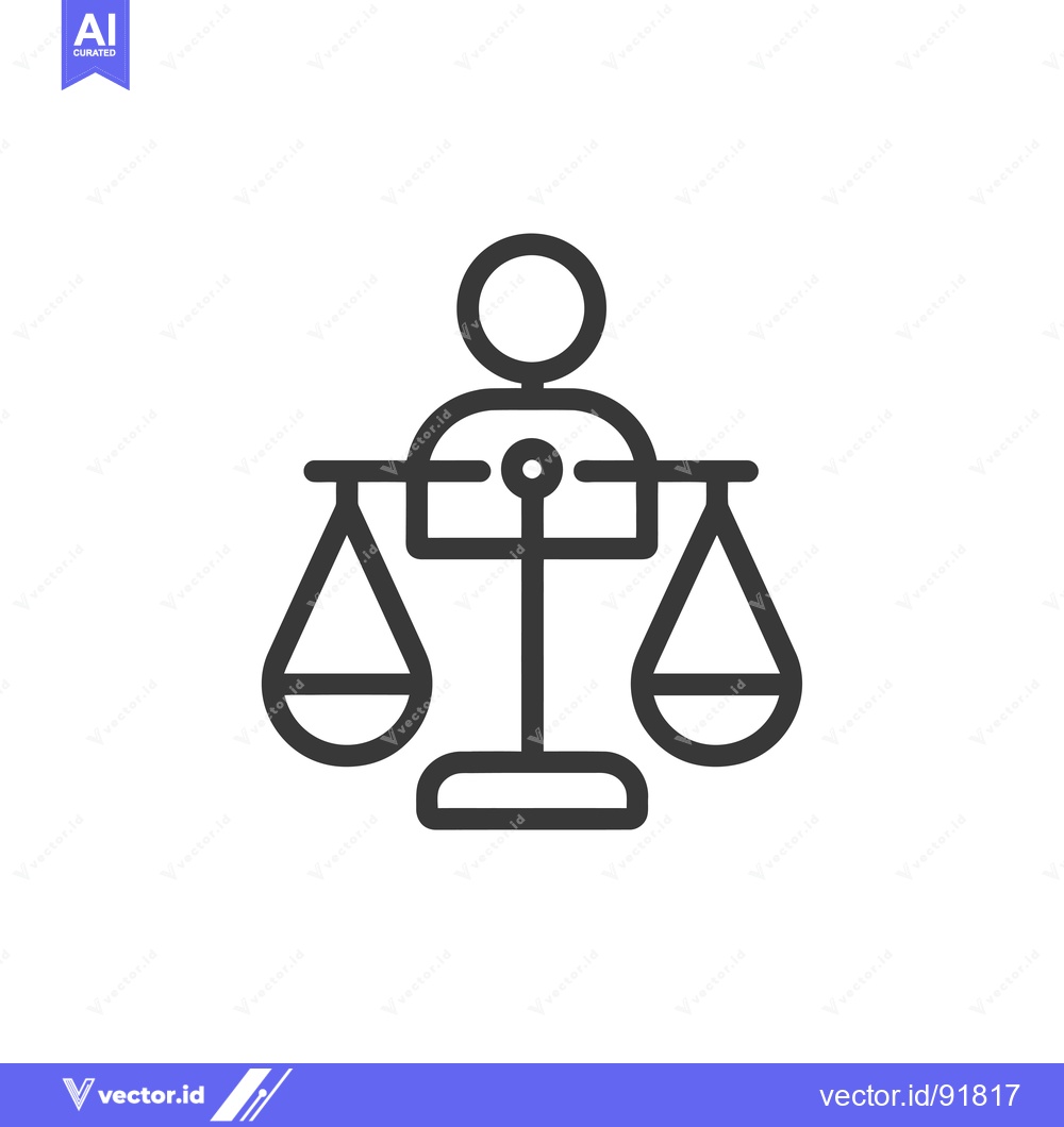 Premium Vector of Person Holding Balanced Scales of Justice Icon